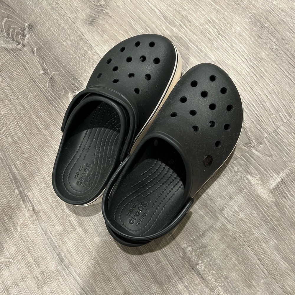Crocs Unisex Crocband Platform Clogs Black & White Size Women’s 8